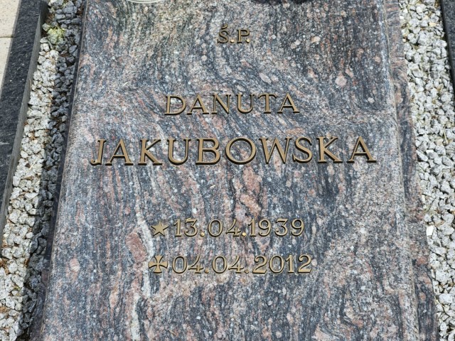 Danuta Jakubowska 1939 Lubomierz - Grobonet - Wyszukiwarka osób pochowanych